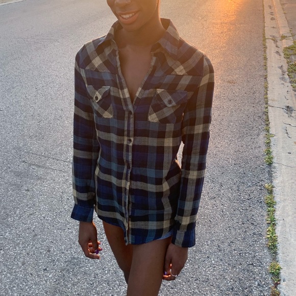 Long Sleeve Plaid Button Up - Picture 1 of 4